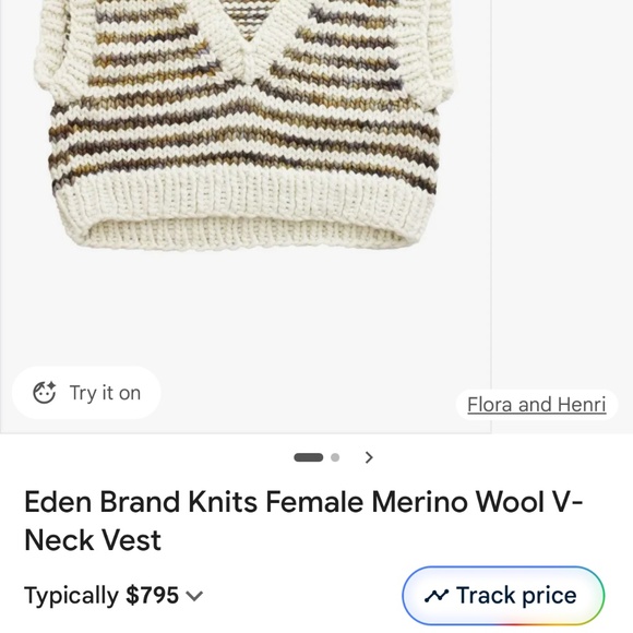 Eden Brand Knits black turtleneck cropped vest - Picture 4 of 8